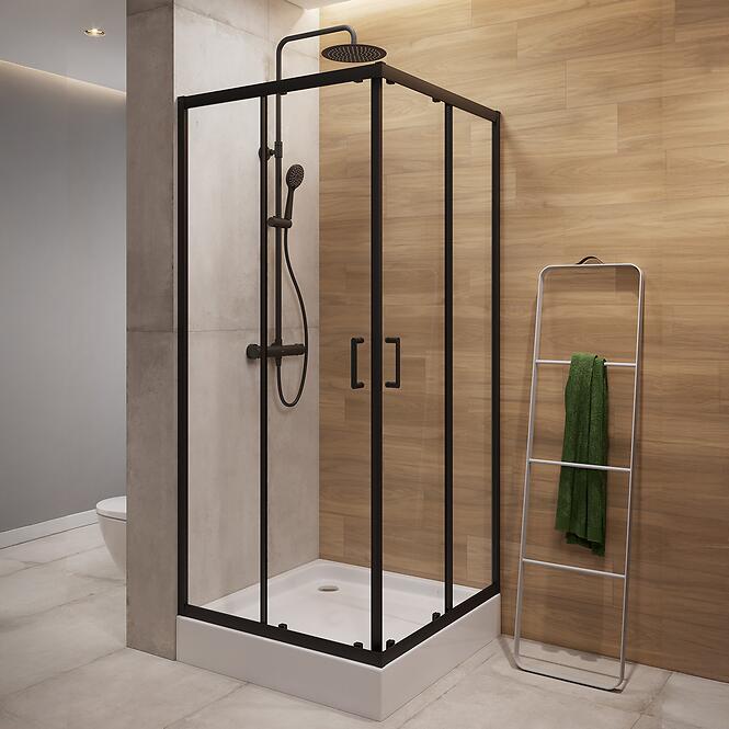 Sprchový kút štvorcový Brasco 90x90x190 black S168-008,2
