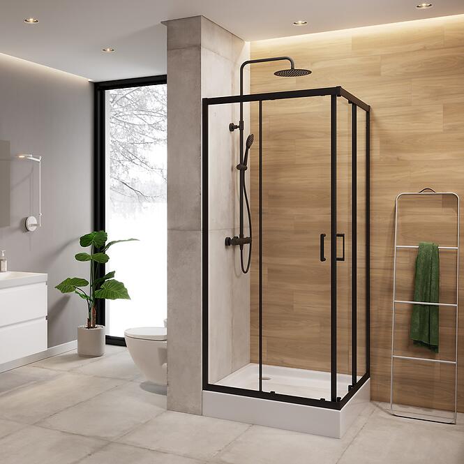 Sprchový kút štvorcový Brasco 90x90x190 black S168-008,3