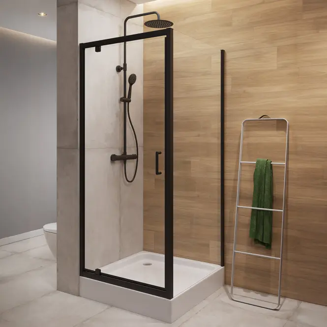 Sprchový kút štvorcový Brasco Pivot 90x90x190 black S168-012,2