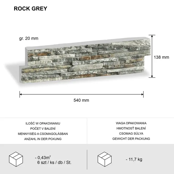 Betónový kameň Rock Grey,3