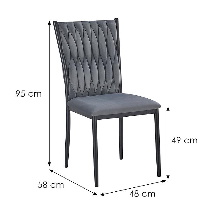 Stolička Glamour 12511 sivá