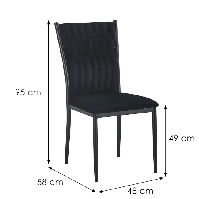 Stolička Glamour 12513 čierna,2