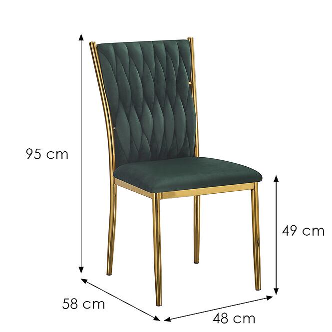 Stolička Glamour 12510 zelená/zlatý