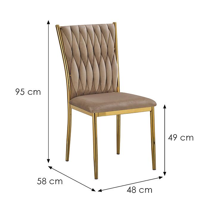 Stolička Glamour 12512 béžová/zlatý,2