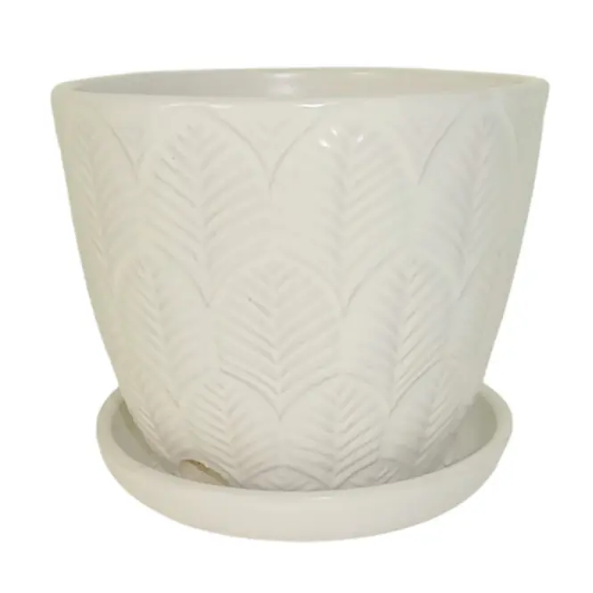 Kvetináč R954-5.5SC-MW 14x14x12 cm biela