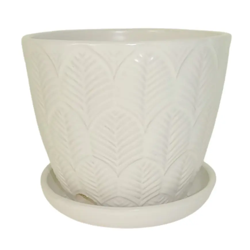 Kvetináč R954-7.5SC-MW 19x19x16,5 cm biela