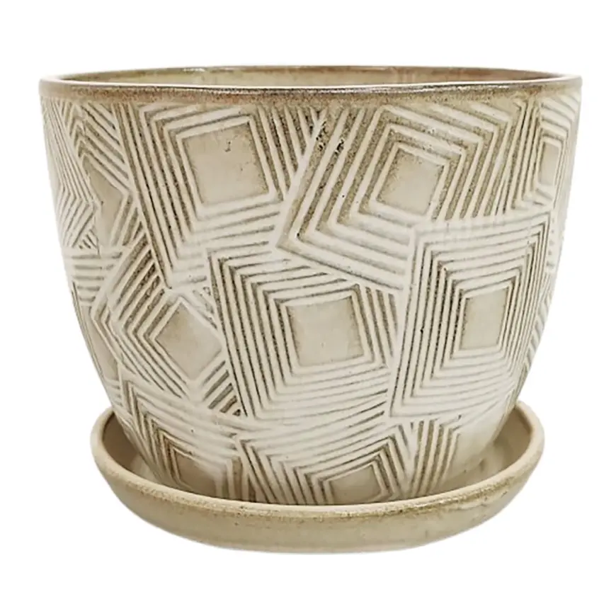 Kvetináč R991-7.5SC-HZY 19,5x19,5x16 cm béžová