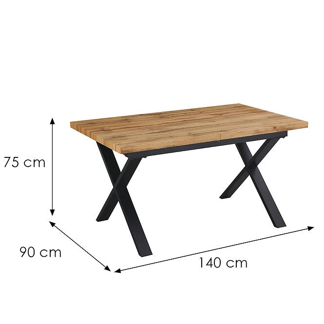 Rozkladací stôl Idaho 12555 140-180x90 prírodná/čierna,2