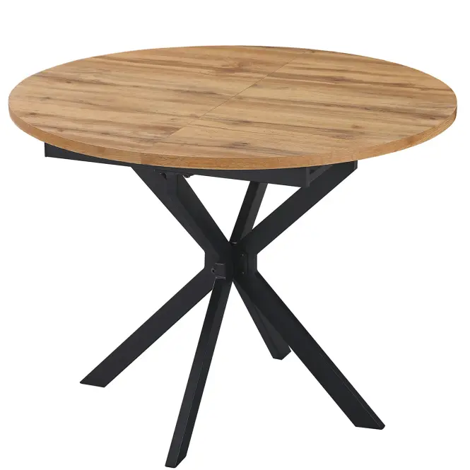 Rozkladací stôl Flint 100-135x100 prírodná/čierna