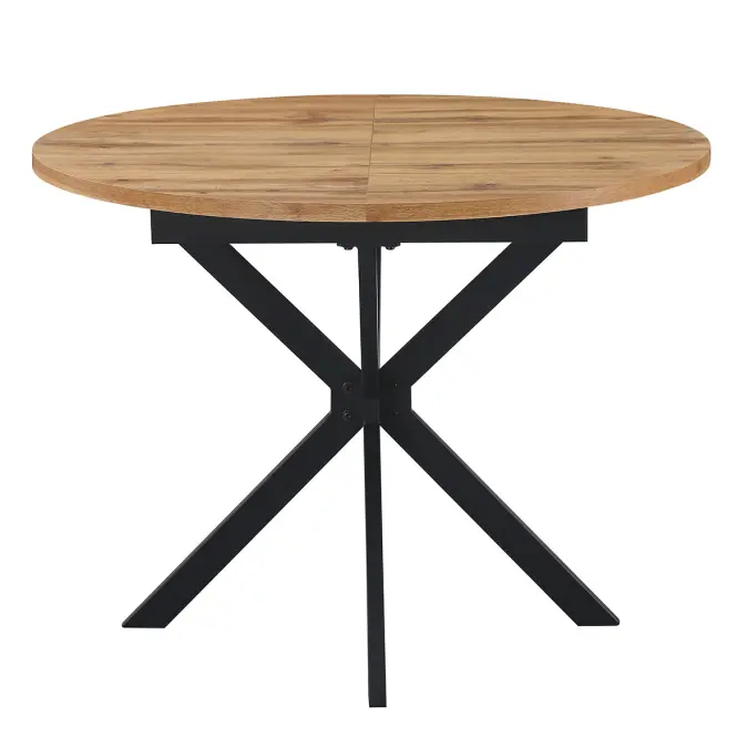 Rozkladací stôl Flint 100-135x100 prírodná/čierna,3