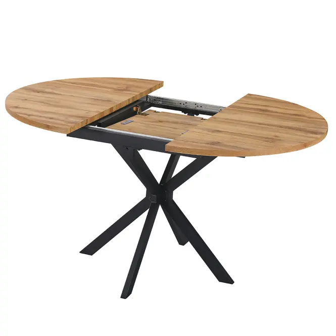 Rozkladací stôl Flint 100-135x100 prírodná/čierna