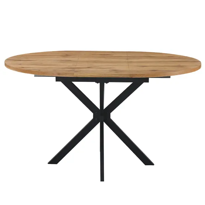 Rozkladací stôl Flint 100-135x100 prírodná/čierna,6