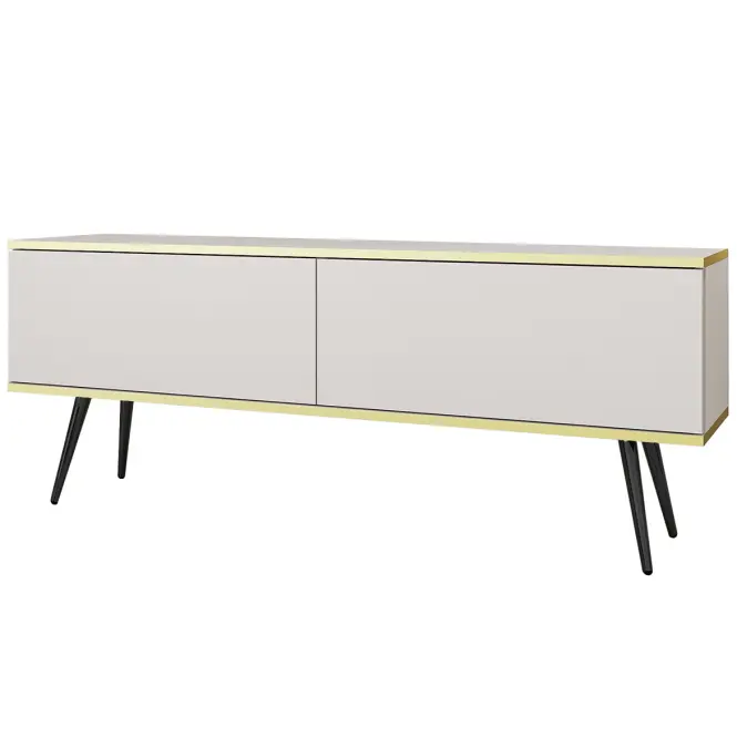 TV stolík Oro 135 Biela+ Čierne nohy