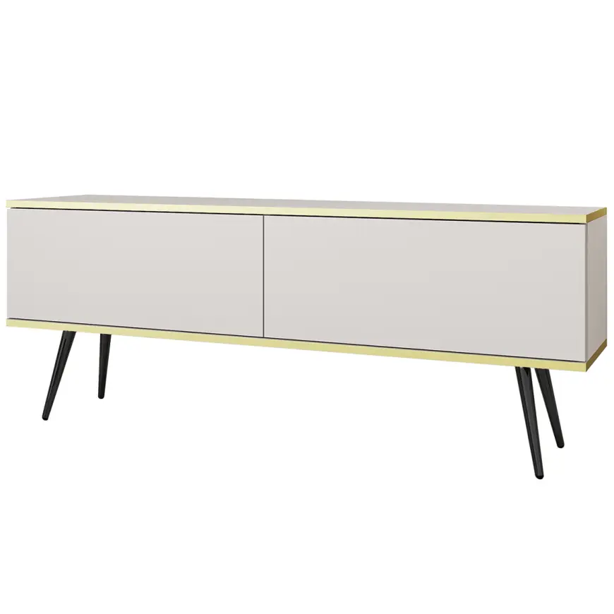 TV stolík Oro 135 Biela+ Čierne nohy