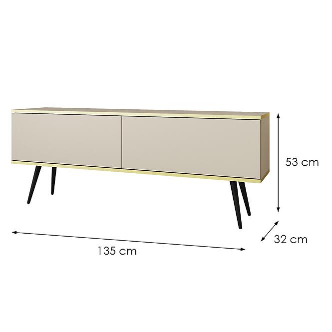 TV stolík Oro 135 Bez+ Čierne nohy