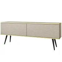 TV stolík Oro Mdf Drážkovanie 135 Bez+ Čierne nohy