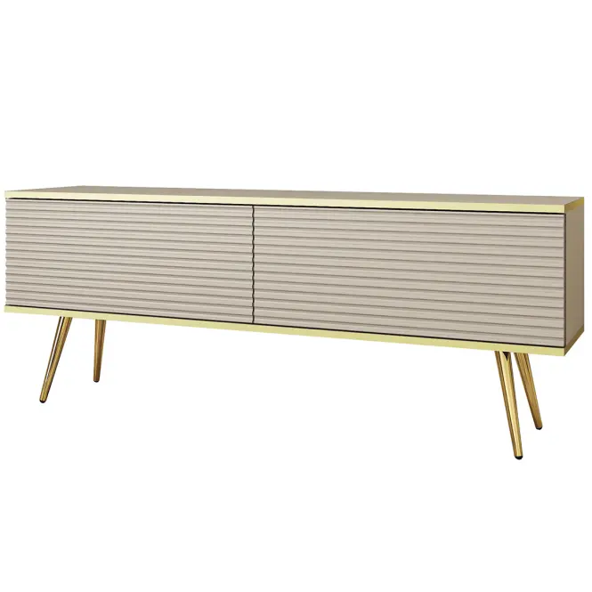 TV stolík Oro Mdf Drážkovanie 135 Bez+ Čierne nohy
