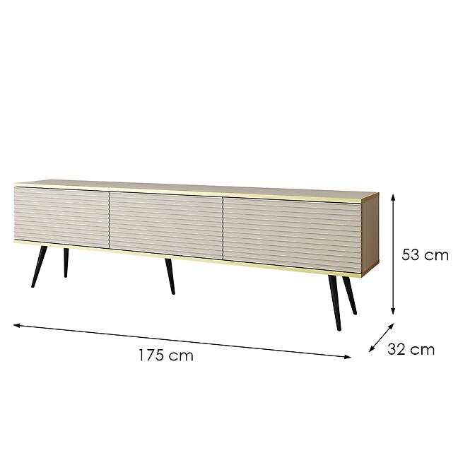 TV stolík Oro Mdf Drážkovanie 175 Bez+ Čierne nohy