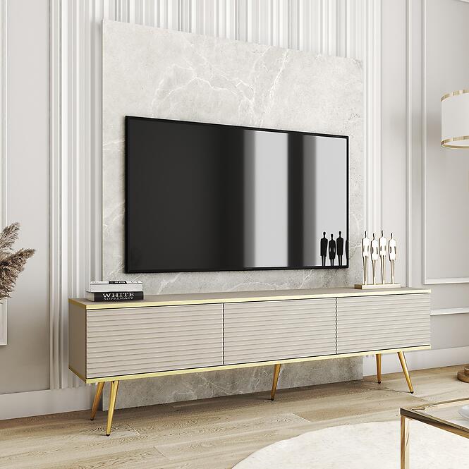 TV stolík Oro Mdf Drážkovanie 175 Bez+ Čierne nohy