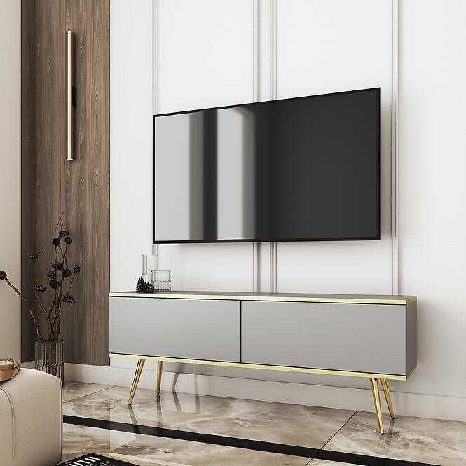 TV stolík Oro 135 Sivá+ Čierne nohy