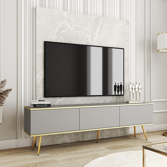 TV stolík Oro 175 Sivá+ Čierne nohy