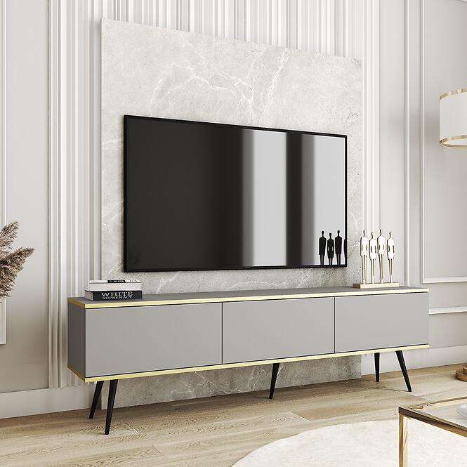 TV stolík Oro 175 Sivá+ Čierne nohy