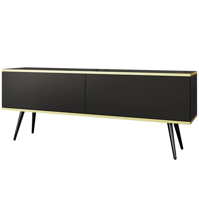 TV stolík Oro 135 Čierna+ Čierne nohy
