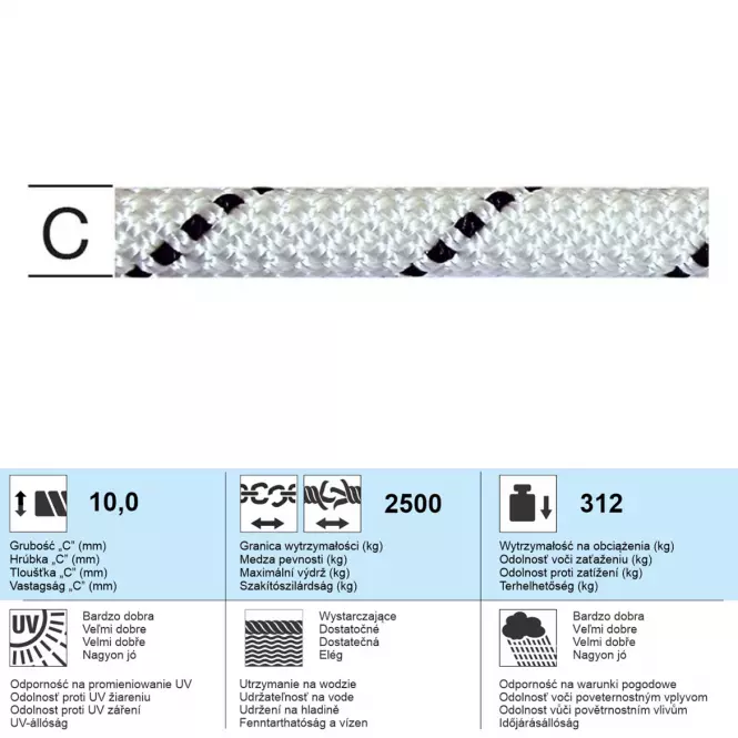 Polyesterové Lano – Priemer 10 mm - Tovar na Mieru