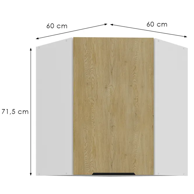 Kuchynská skrinka Cremona Wh 60x60 Gn-72 1f (45°)