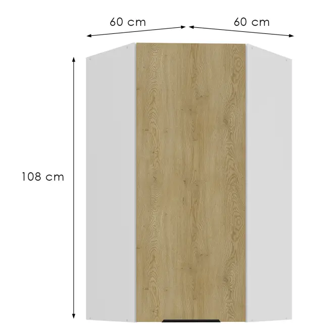Kuchynská skrinka Cremona Wh 60x60 Gn-108 1f (45°)