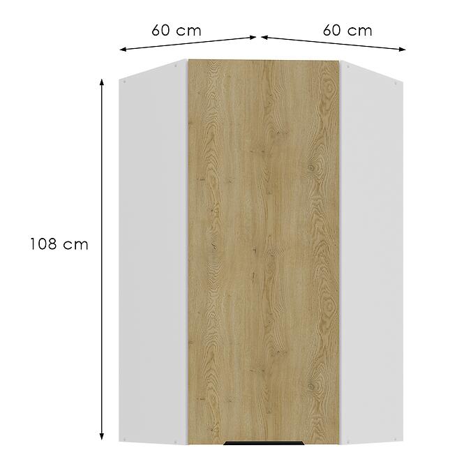 Kuchynská skrinka Cremona Wh 60x60 Gn-108 1f (45°)