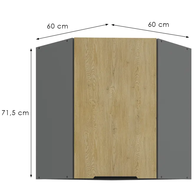 Kuchynská skrinka Cremona Ant 60x60 Gn-72 1f (45°)