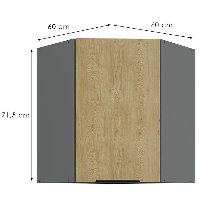 Kuchynská skrinka Cremona Ant 60x60 Gn-72 1f (45°)