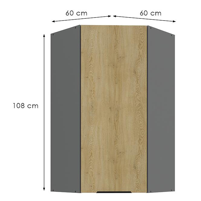 Kuchynská skrinka Cremona Ant 60x60 Gn-108 1f (45°)