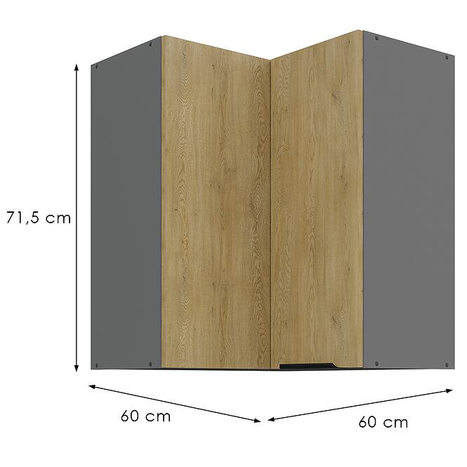 Kuchynská skrinka Cremona Ant 60x60 Gn-72 2f (90°)