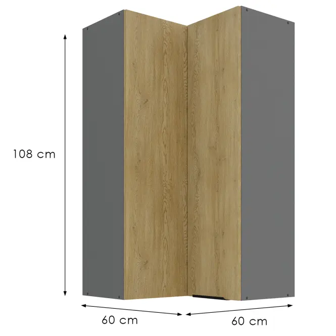 Kuchynská skrinka Cremona Ant 60x60 Gn-108 2f (90°)