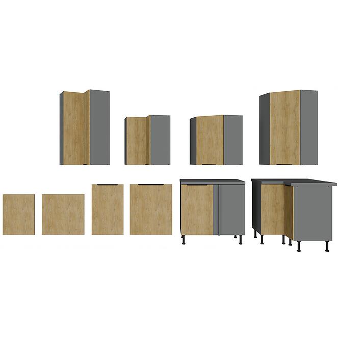 Kuchynská skrinka Cremona Ant 60x60 Gn-108 2f (90°)