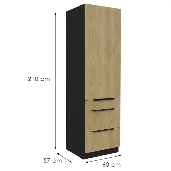 Kuchynská skrinka Cremona Bl 60dks-210 1f 3s,3