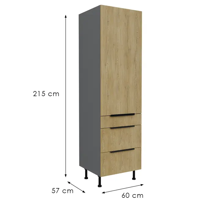 Kuchynská skrinka Cremona Ant 60dks-215 1f 3s,3