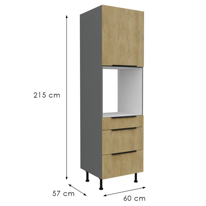 Kuchynská skrinka Cremona Ant 60dps-215 1f 3s,3