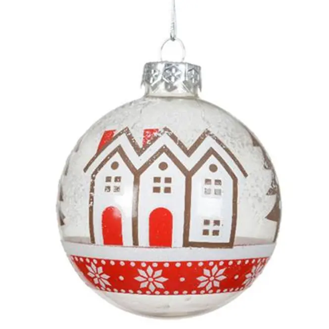Vianočná sklenená guľa 8 cm priehľadná 9129686,2