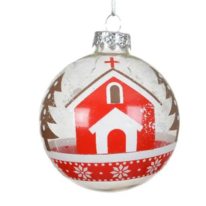 Vianočná sklenená guľa 8 cm priehľadná 9129686,3