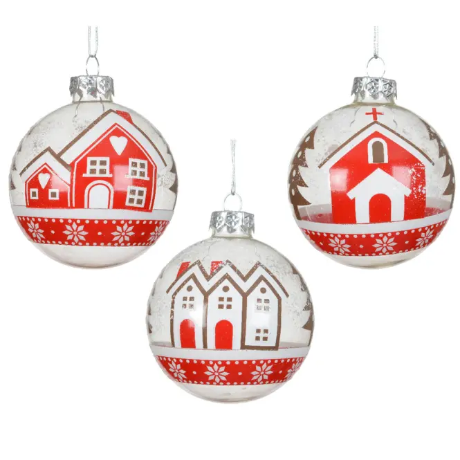 Vianočná sklenená guľa 8 cm priehľadná 9129686,5