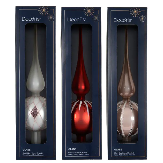 Sklenený špic na vianočný stromček  mix 31 cm 9170238