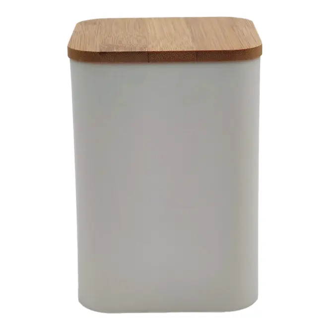 Kontajner s bambusovým vekom white FTC698 9x9x13,5h cm