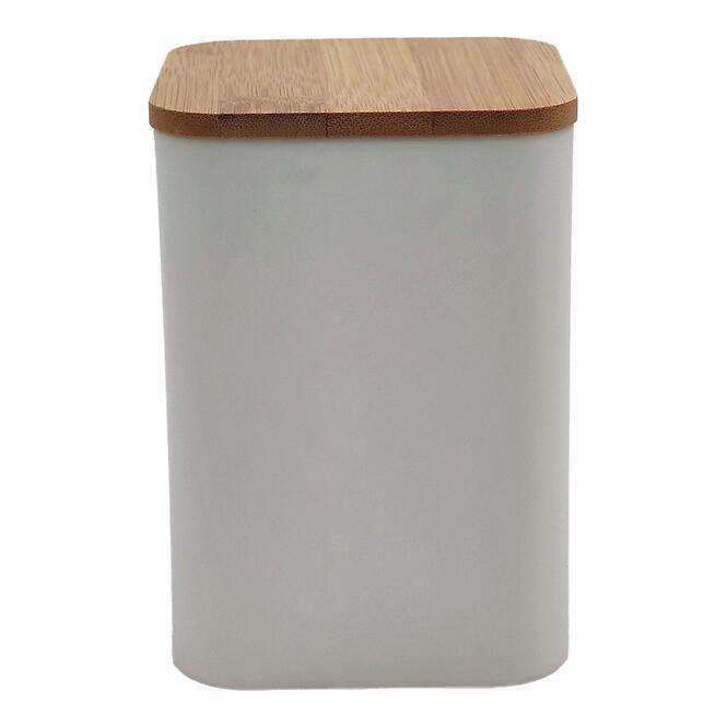 Kontajner s bambusovým vekom white FTC698 9x9x13,5h cm