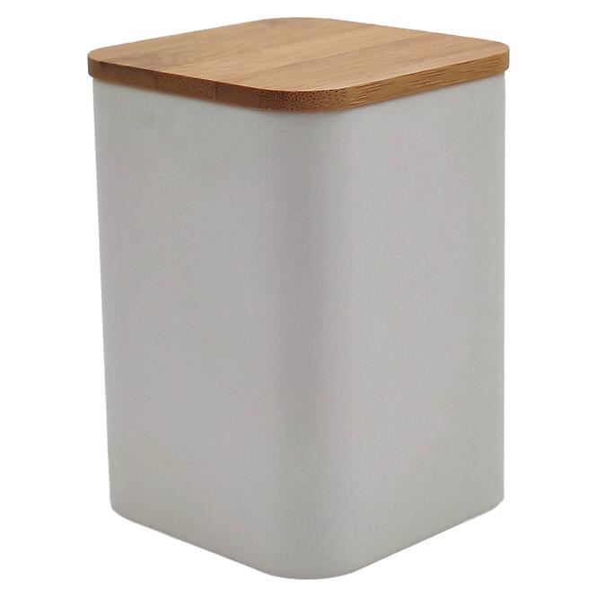 Kontajner s bambusovým vekom white FTC698 9x9x13,5h cm