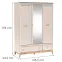 Skriňa Windsor 15W 135,5 cm – kašmír/dub prírodný, trojdverová, zásuvky,2