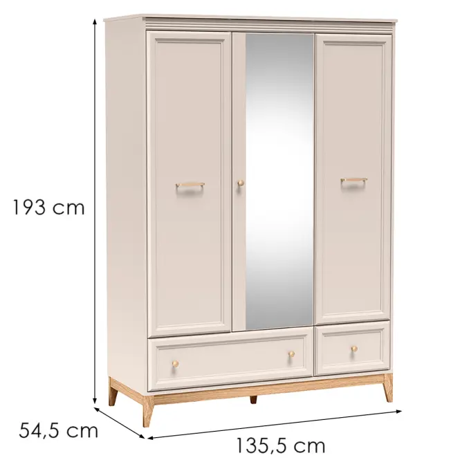 Skriňa Windsor 15W kašmír/prírodný dub