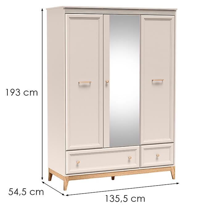 Skriňa Windsor 15W kašmír/prírodný dub